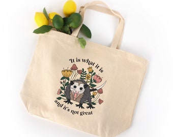 Funny Possum Pun Cotton Canvas Tote Bag