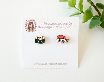 Sushi Stud Earrings, Sashimi Earring Posts, Sushi Studs