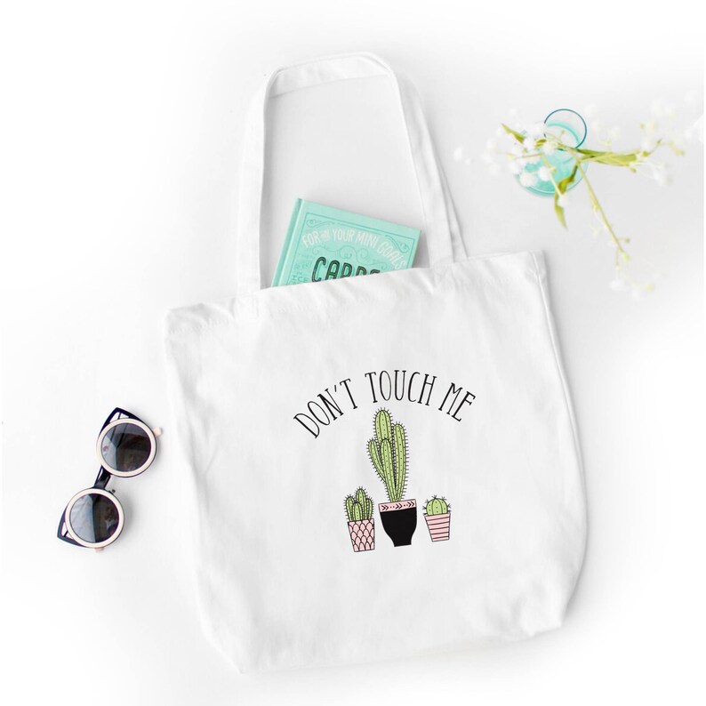 Birthday Gift Cacti Tote Bag Introvert Gift Beach Bag Gift Funny Tote Bag Don/'t touch me Cactus Tote Bag Don/'t be a prick