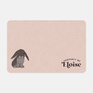 Rabbit Food Bowl Mat, Rabbit Placemat, Bunny Food Mat, Bunny Water Mat, Rabbit Enclosure decor, Aesthetic Rabbit Decor, Cage Decor