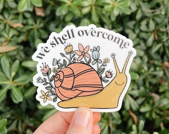 Floral Snail Sticker: Waterproof Vinyl
