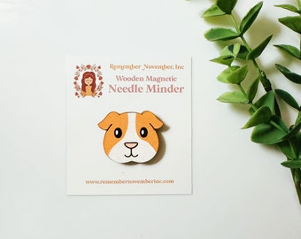 Guinea Pig Needle Minder, Wooden Magnetic Needle Minder, Handmade, Handpainted