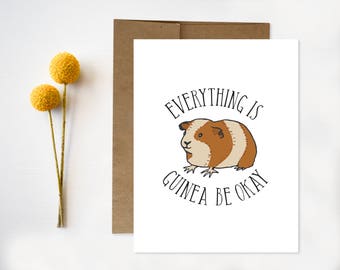 Guinea Pig Sympathy Card: Lighthearted Get Well Soon Card
