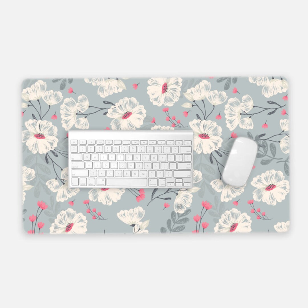 Flower Desk Mat Computer Desk Mat Large Decorative Desk Mat Etsy
