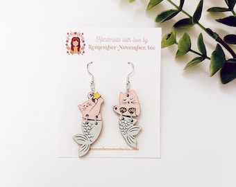 Mermaid Cat Earrings