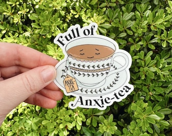 Anxiety sticker, Water Bottle Sticker, anxious, social anxiety, Waterproof Laptop Sticker Car sticker