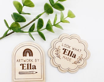 Custom Engraved Kids Artwork Fridge Magnets - Set of 2