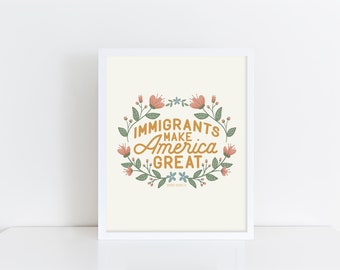 Immigrants Art Print Wall Decor Office Decor Wall Art Immigration - Frame NOT included