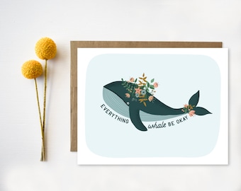 Whale Sympathy Card: Thinking of You, Loss, Grieving