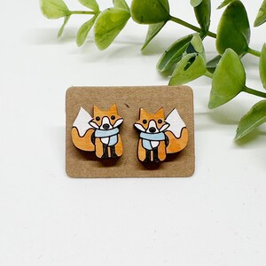 Winter Fox Stud Earrings