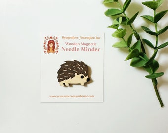 Hedgehog Needle Minder, Wooden Magnetic Needle Keeper