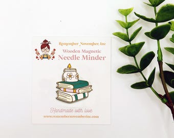 Handmade Book Needle Minder: Handmade Wooden Magnetic Needle Keeper