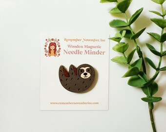 Sloth Wooden Magnetic Needle Minder