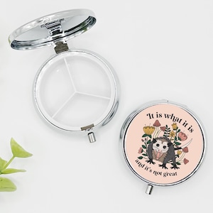 Possum Pill Box, Cute Pill Case, Fully Pill Holder, Pill Organizer, Anxiety, Depression, Mental Health Awareness, Funny Pill Case