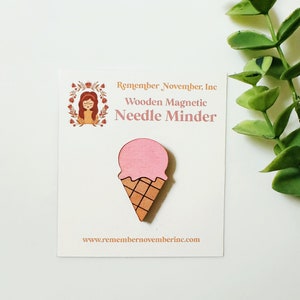 Ice Cream Needle Minder, Wooden Magnetic Needle Minder, Handmade, Handpainted