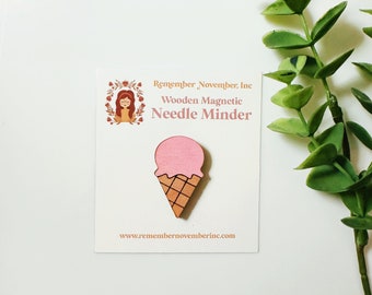 Ice Cream Needle Minder - Wooden Magnetic Needle Holder