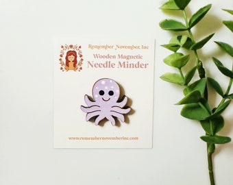 Octopus Needle Minder, Wooden Magnetic Needle Keeper