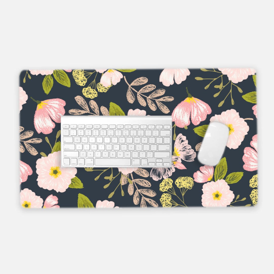Flower Desk Mat Computer Desk Mat Large Decorative Desk Mat Mouse Pad Floral Mouse Pad Cushion