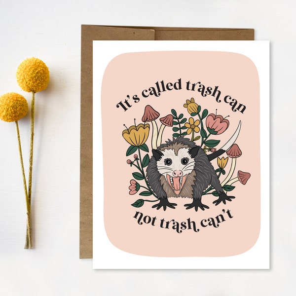 Encouraging Greeting Card, Funny, Graduation Card, Possum Greeting Card, Opossum, Possum Art, Opossum Art, You can do it, encouragement