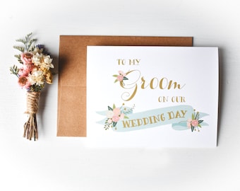 Wedding Day Card  To my Groom on our wedding day  Message for the groom  Note for the groom  To my bride  To my groom