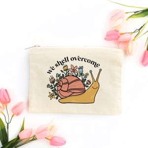 Cosmetic Bag, Canvas Makeup Bag, Pencil Case, Pencil Bag, Snail, Snail Pun
