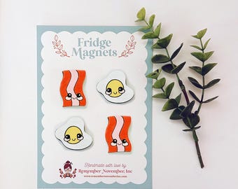 Breakfast Fridge Magnets, Food Magnets, Bacon and Eggs