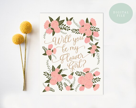 PRINTABLE Will You Be My Flower Girl Card Printable Wedding | Etsy