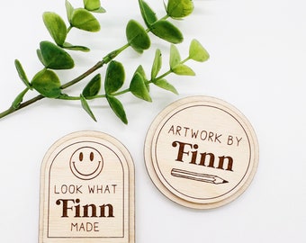 Custom Engraved Kids Artwork Fridge Magnets - Set of 2
