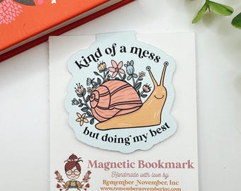 Snail Magnetic Bookmark, Handmade Bookmark