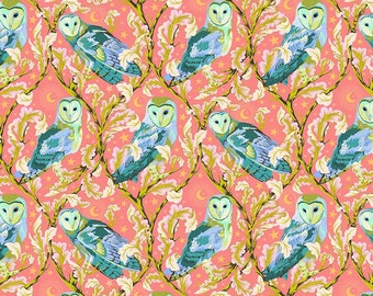 Remnant end of bolt 26 inches Free Spirit Tula Pink Quilt Fabric Moon Night Owl Dawn