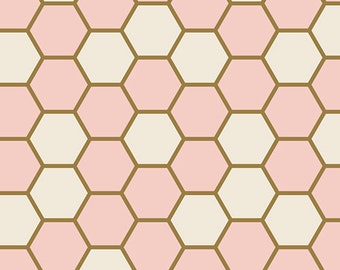 Hex Rose,  Blush Collection by Dana Willard Art Gallery Fabric, Choose your cut