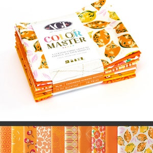 Color Master, Tangerine Summer Edition,  Art Gallery Fabric 10 Fat Quarter Bundle