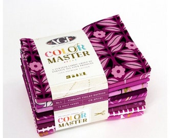 Color Master, Vibrant Violet Edition No.1, Art Gallery Fabric 10 Half Yard Bundle