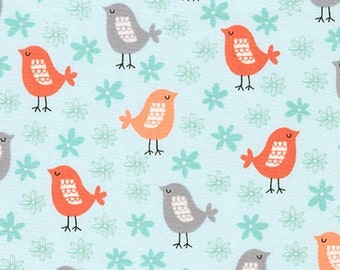 Acorn Forest Birds Sorbet Robert Kaufman Fabric, Choose your cut, Cotton Quilt Fabric