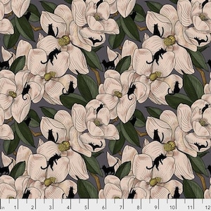 Cat Tales Magnolia Garden in Natural, Free Spirit Fabric Choose your cut
