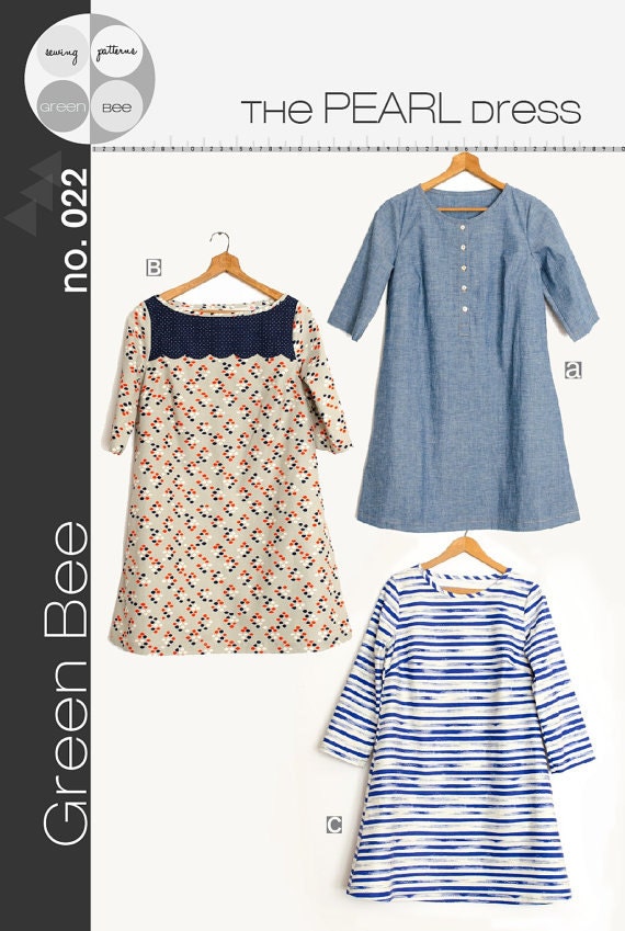green bee pearl dress The Pearl Shift Dress Sewing Pattern by Green Bee