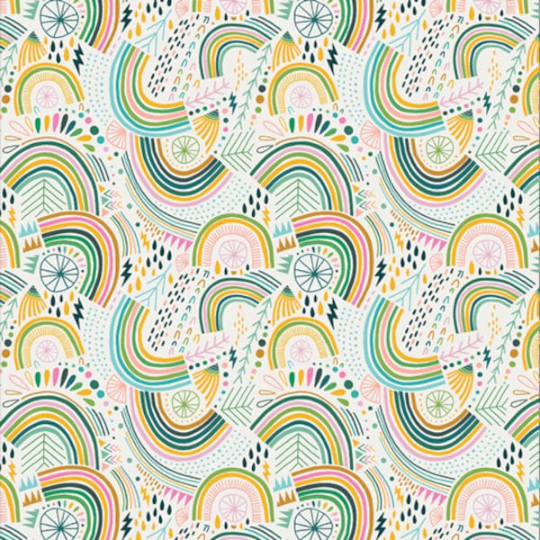 Chasing Rainbows, Rain or Shine Collection, Jessica Swift Art Gallery Quilt Fabric