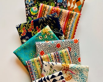 Lot de 11 coupes d'un demi-mètre, tissu pour galerie d'art Indie Folk Collection