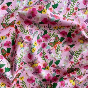Freespirit Quilting Fabric, Mia Charro, Radiant Blossoms Pink PWMC105, Floral Fiesta