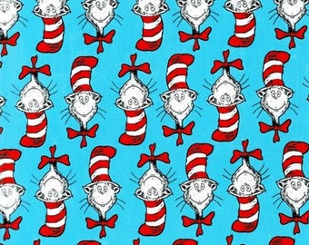 Robert Kaufman Fabric Dr Seuss Cat in the Hat Celebration, Choose your cut, Cotton Quilt Fabric