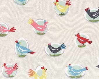 Michael Miller Fabric Yard Birds in color Cloud, Choose your cut