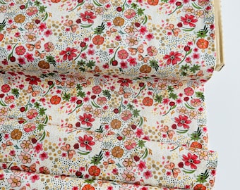 The Flower Fields, Floral Abundance Shine Art Gallery-quiltstof, kies je snit