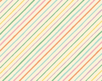 Remnant end of bolt 17 inches Rainbow Chords Lullabee Collection Art Gallery Fabric, Cotton Quilting Fabric