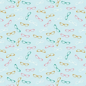 Riley Blake Fabric Stardust Glam Glasses in Mist, choose your cut, Cotton Quilt Fabric
