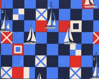 Michael Miller Fabric Mariner Flags Sail Yacht Club Collection, Choose your cut