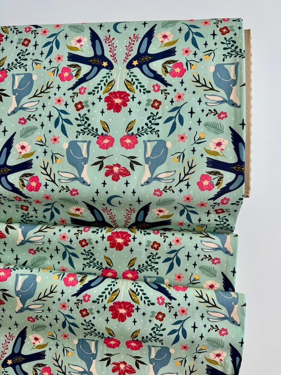 Starling Moonlit Forest Dawn Art Gallery Quilt Fabric, Choose your cut