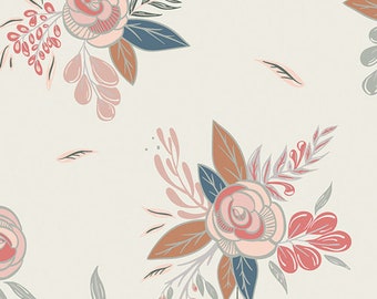 Little Clementine Montrose Blossoms in Creme Art Gallery Fabric, Choose your cut