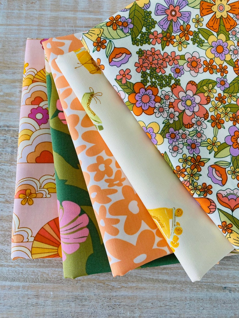 Curated Bundle, 5 Half Yard Cuts, Flower Bloom Collection Art Gallery Fabric image 3