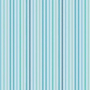 May include: A fabric pattern featuring vertical stripes in varying shades of light blue, teal, and dark blue. The design consists of thin solid lines and slightly thicker textured lines arranged in a repeating sequence across the surface.