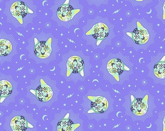 In stock! Tula Pink Fabric Curiouser & Curiouser Collection, Cheshire Cat in Daydream Choose your cut